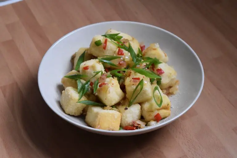 Crispy salt and pepper tofu with spring onion